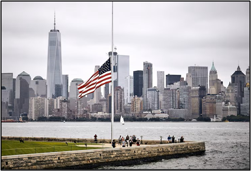 Manhattan seen from a park