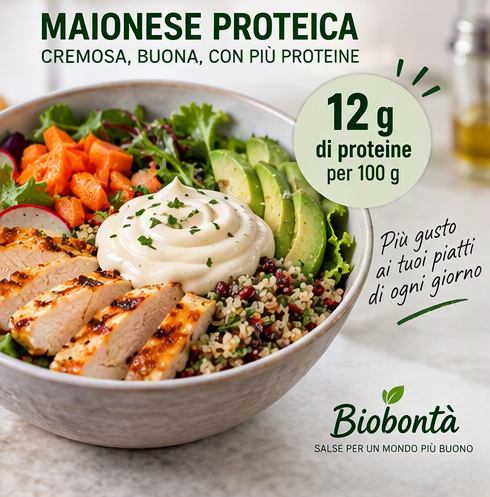 Bowl con maionese proteica da 12 g di proteine per 100 g